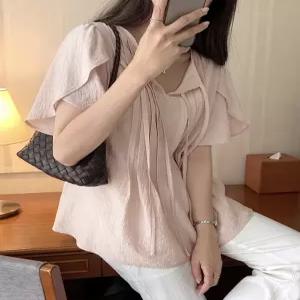 [제작] [팔뚝커버&여리핏] 르디 튤립 소매 블라우스 88060 빅사이즈 여성의류
