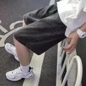 허리 밴딩 흑청 캐주얼 남성 데님 하프 팬츠 반바지 WFOC9FN