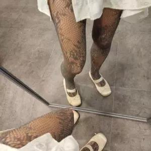 여자 그레이 꽃 그물 팬티스타킹 WFODEWL