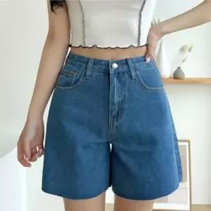 여자 여름 데님 청반바지 린넨 와이드 바지 허리밴딩 통팬츠 나들이 WFODMT2