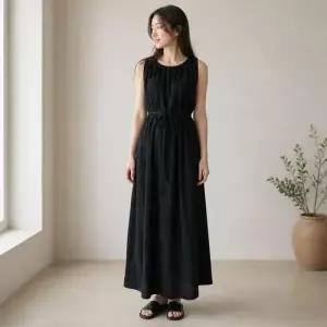 슬리브리스 스트링 롱원피스 바캉스룩 데일리 원피스 2color LM-0877 WFOC34P