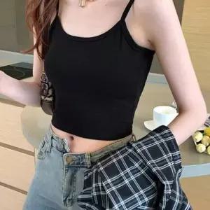 여성 크롭나시 슬림핏 끈 베이직 민소매 이너 2색 WFODLX8