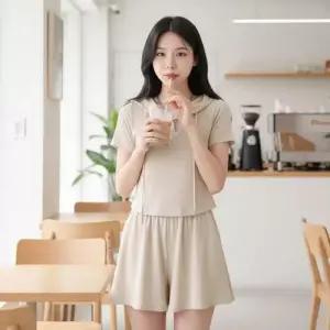 크롭후드티 반팔 반바지 트레이닝 세트 셋업 치마바지 WFOCDGR