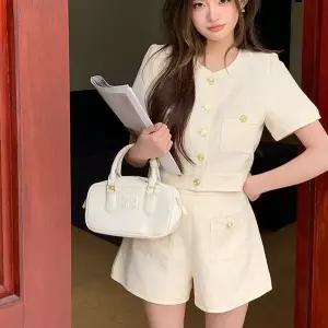 여자 하프팬츠 재킷 탱크 U넥 무드 여성스러운 세트