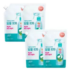 (대용량 리필) 온더바디 코튼풋 발을씻자 풋샴푸 자몽향 리필 500ml 4개
