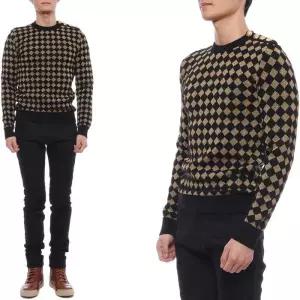 [발망]남성 골드 버튼 체크 니트 (W6HM654D687L 1761)