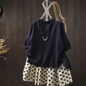 여사친 니트 반팔 폴라넥 보드 반폴라 톱 솔리드 데일룩 스웨터 DAOL2