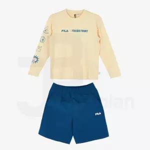 [하프클럽/휠라]휠라 키즈 3PACK 수영복팬티 긴팔티 반바지 상하세트 FK2FSF2W02M PYE