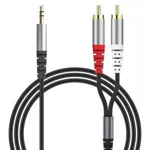 HIEbee RCA에서 3.5mm AUX 케이블 1M/3.3피트 1/8에서 2-남성 헤드폰 잭 어댑터 Y 스플리터 프리미엄