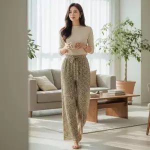 쿨링 주름 바지 샤라빈 차르르핏 아이스쿨 WFNK4OI