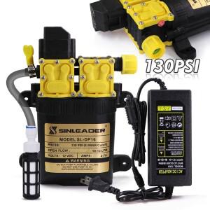 130PSI 듀얼 코어 자체 프라이밍 펌프(110-240V 전원 공급 장치 포함) 정원 농업 안개 관개 고출력 수압 펌