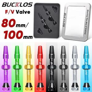 2PCS BUCKLOS F/V 튜브리스 자전거 밸브 80mm 100mm CNC 알루미늄 합금 Presta 밸브 도로 자전거 튜브리스