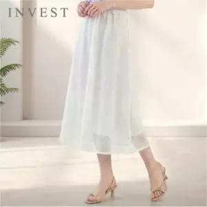 [인베스트] H라인 매쉬 밴딩 롱 스커트_IN6M1SK8511