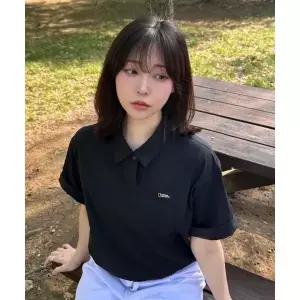 매장정품 NATIONALGEOGRAPHIC 내셔널지오그래픽 N252WTS141 여성 아델리 경량 우븐 스트레치 카라형 티셔츠