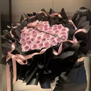 비누 대형 여자 장미 이중 모형 그라데이션 태양 장미빛 니트 장식 웨딩촬영 백송이 사랑의 나비 52송이