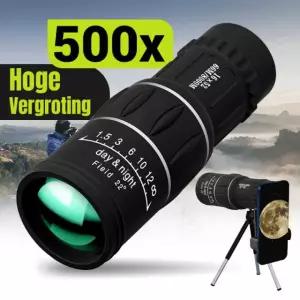 16x52 단안 망원경 고출력 이중 초점 광학 줌 범위 고배율 장거리 야간 Only Telescope