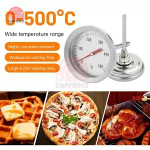 0-500 스테인레스 스틸 오븐 온도계 주방 바베큐 음식 빵 게이지 전자 레인지 쿠커 0500 Celsius