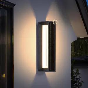 MVBT 20.5인치 태양열 벽 조명 실외 방수 1팩 스콘스 3000K LED 모던 현관 현관문 조명기구 황혼에서 새벽