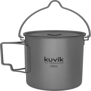 베일 손잡이가 달린 쿠빅 티타늄 냄비 750ml 25.4온스 - 배낭여행 캠핑 생존을 위한 초경량 및 컴팩트