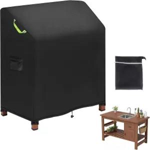Klmnop 야외 정원 화분 벤치 테이블 커버 방수 및 방풍 캐비닛 식재 작업대 UV 저항성 47 W x 20 D H