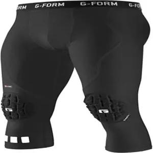 G-Form Pro 3/4 패딩 압축 바지 - 보호 패드가 있는 농구 및 핸드볼용 스포츠 장비 X-Small Black