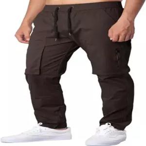 지퍼 발목 스트레치 캐주얼 치노 팬츠 남성용 이탈리아모른 슬림핏 카키 카고 조거 Small Stone Grey