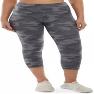 댄스킨 여성용 커브드 컨투어 카프리 레깅스 Small Grey Camo Print