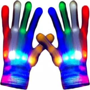 DALEDWN LED 장갑 5가지 색상 6가지 모드 조명 레이브 핑거 라이트 점멸 멋진 재미있는 장난감 (S) Small (Age3-8)