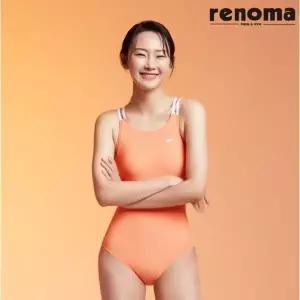 국내 정품 레노마수영복 *지퍼백 폴리백 브라캡 증정*더블 스트랩 오렌지 탄탄이 여성 원피스 수영복/LF218