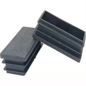 0 개 직사각형 플라스틱 튜브 캡 금속 검정색 파이프 삽입 용 엔드 및 플러그 구멍 30mm 60mm