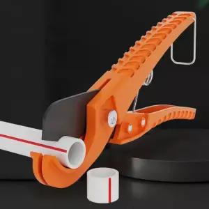 플라스틱 파이프 한 손 절단 도구 PPR 디자인 컴팩트 휴대용 PVC 조작 가위 튜브 Orange
