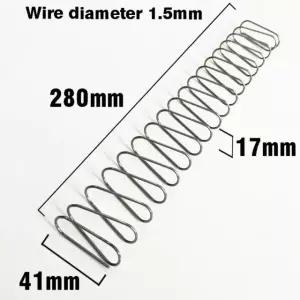 길이 280mm 직사각형 스프링강 스프링 사각 5mm 리턴 직경 압축 매트리스 와이어 .5mm pcs