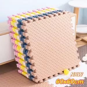 새로운 60x60cm 방 퍼즐 깔개 폼 연동 미끄럼 방지 운동 매트 놀이방 바닥 매트 홈 장식 White Pink 4Pcs