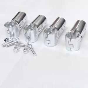 4개 T자형 25mm 및 고정 버클 스테인리스 너트 볼트 커넥터 스틸 펜스 원형 튜브 4pcs