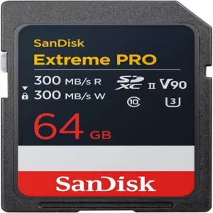 샌 익스트림 프로 64GB UHS-II SDXC 메모리 카드 300MBps V90 8K 4K UHD 촬영용 고속 SD카드