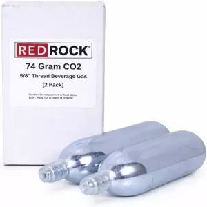 레드락 74그램 CO 2 카트리지 음료 등급 식품 안전 5/8-18 스레드 2팩 - 맥주 통 콜드 브루 커피 및 휴대용