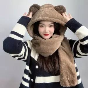 후드 머플러 일체형 목도리 후드 장갑 손목 보호 후드머플러 장갑목도리 후디머플러