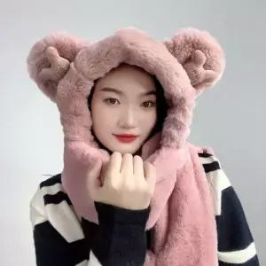 일체형후드머플러 방한 목도리 후드모자 여자워머 후드머플러 장갑목도리 후디머플러