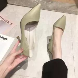 청바지 슬랙스에 잘 어울리는 7CM 얇은굽 하이힐 구두 하이힐