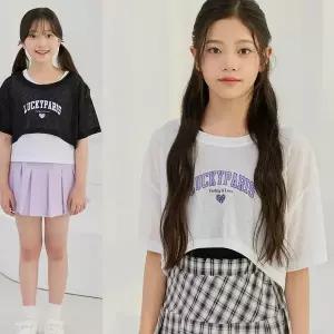 [보리보리/모데쯔]주니어 여름 08 리본 반팔티 등교 초등여아 10대