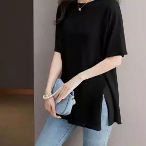 반팔 긴바지 세트 골지 패턴 허리 밴딩 트레이닝복 WF02F8F