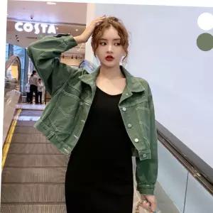 스티치 청자켓 크롭 데님자켓 여자 루즈핏 짧은