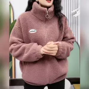 반팔 자켓 재킷 반 여름 두꺼운 양털 겨울 여성 캐주얼 루즈 스타일 젊어 보이는 숏 아우터 지퍼 클로저 긴