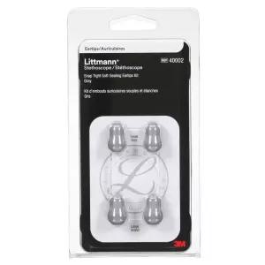 3MTM Littmann 청진기 예비 부품 키트 스냅 타이트 소프트 씰링 이어팁 그레이 크고 작은 40002