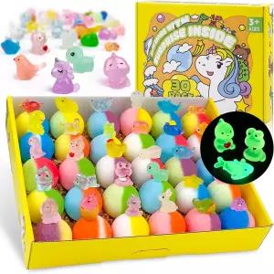 장난감이 들어있는 용 Yekery Bath Bombs 야광 서프라이즈가 30개의 PCS 천연 및 버블 목욕 완벽한 수제