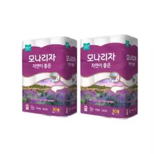 모나리자 30롤 녹스 3겹 2팩 자연이좋은 x 30m