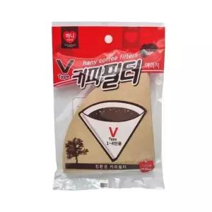 하니 V타입 커피필터 40매 1인~4인용 핸드드립 여과지 차망 (W86BD6E)
