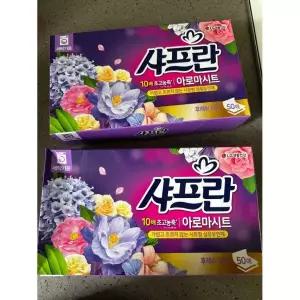 샤프란 섬유유연제시트 50매 X 2개 후레쉬드림
