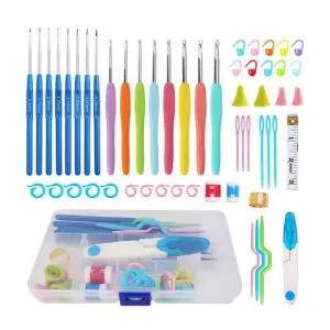 뜨개질 코바늘 풀세트 53P DIY 뜨개바늘 골무 버클 뜨개질코바늘 코바늘 뜨개바늘