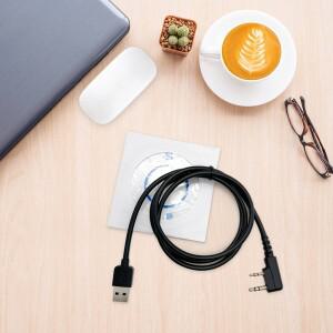 드라이버 CD 2핀 USB 프로그래밍 케이블 TYT DMR 라디오 MD380 Retevis RT3 워키토키용
